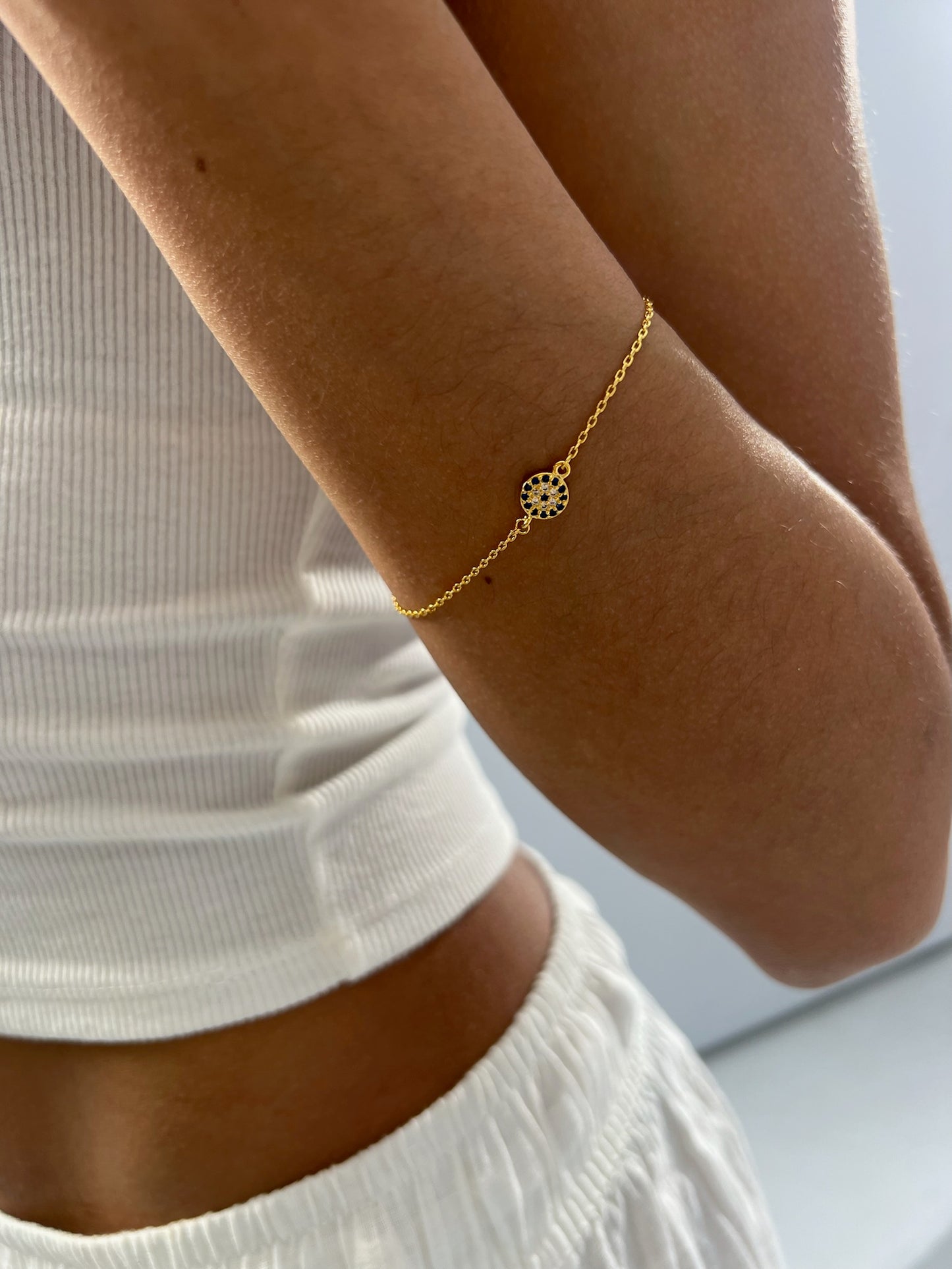 Cubic Zirconia - Evil Eye Bracelet