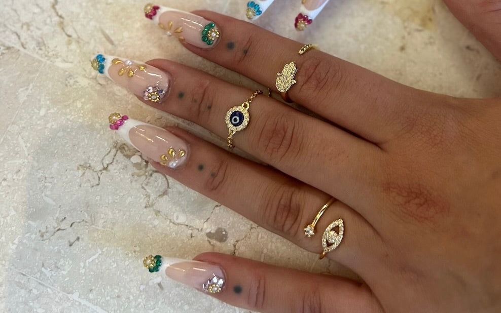 Cubic Zirconia - Chain Evil Eye Diamond Ring