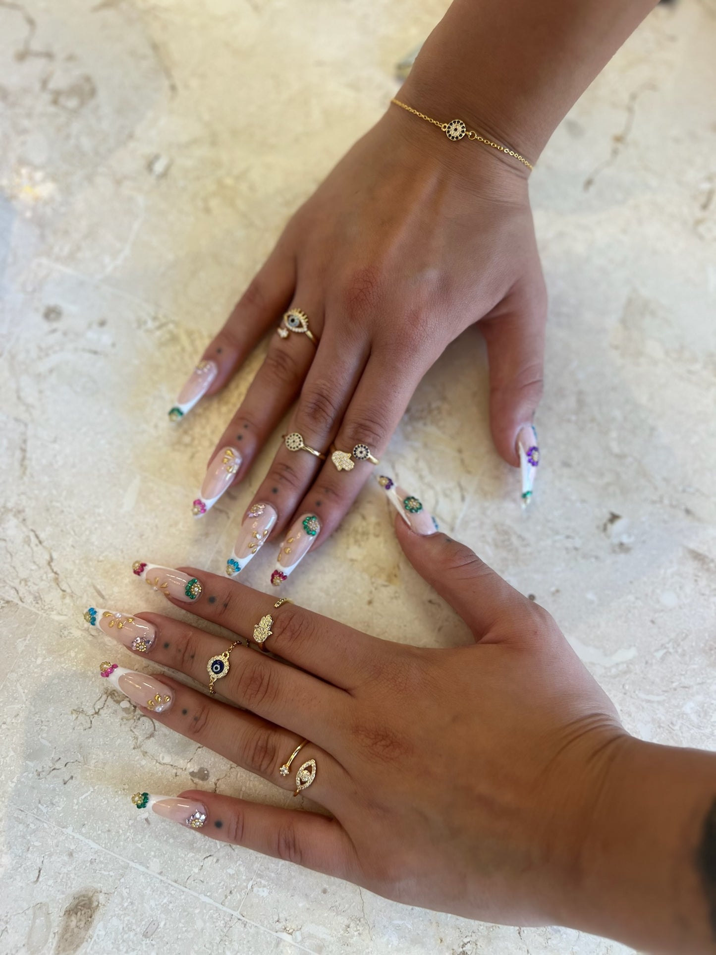 Cubic Zirconia - Chain Evil Eye Diamond Ring