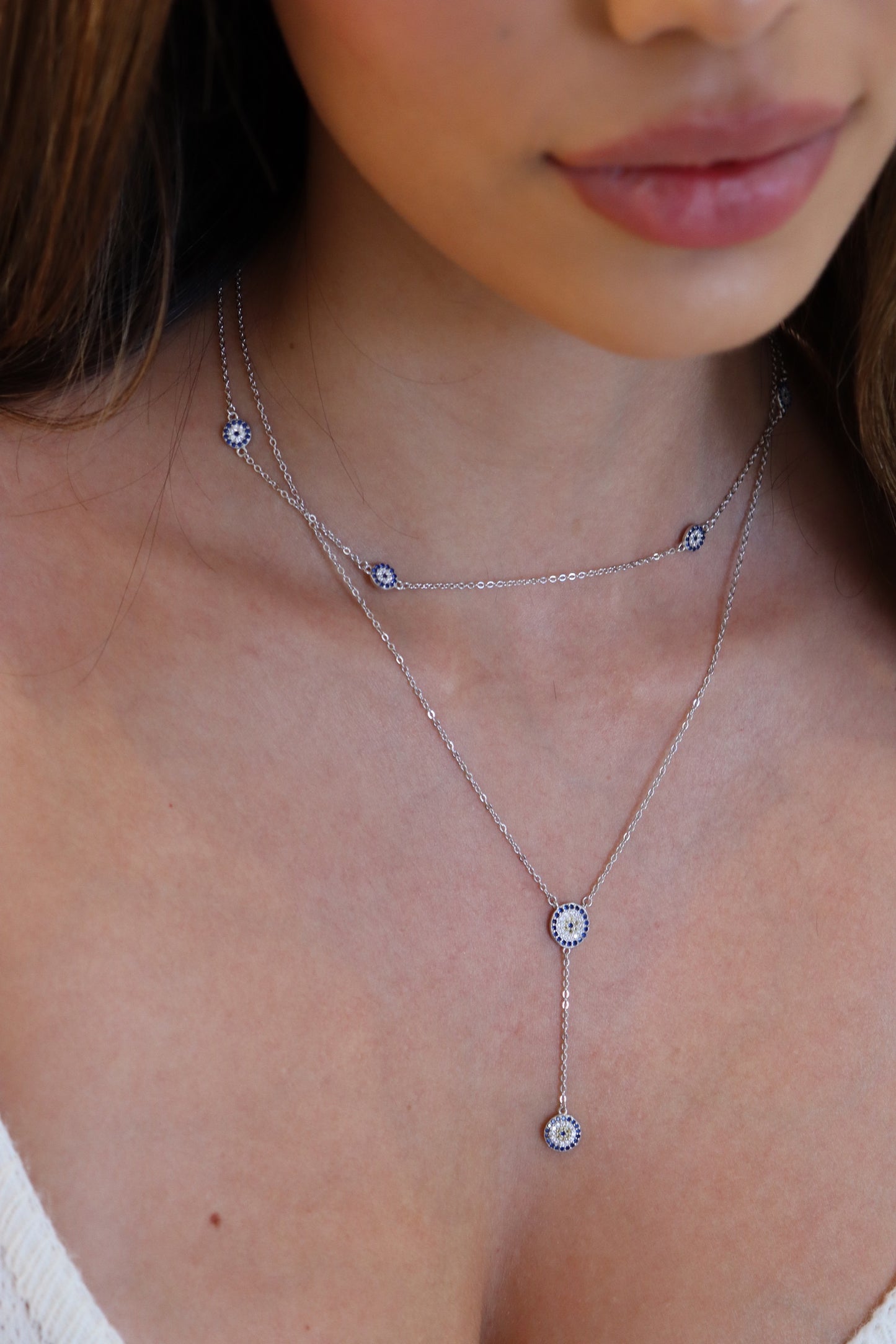 925 Sterling Silver - All-Round Evil Eye Necklace