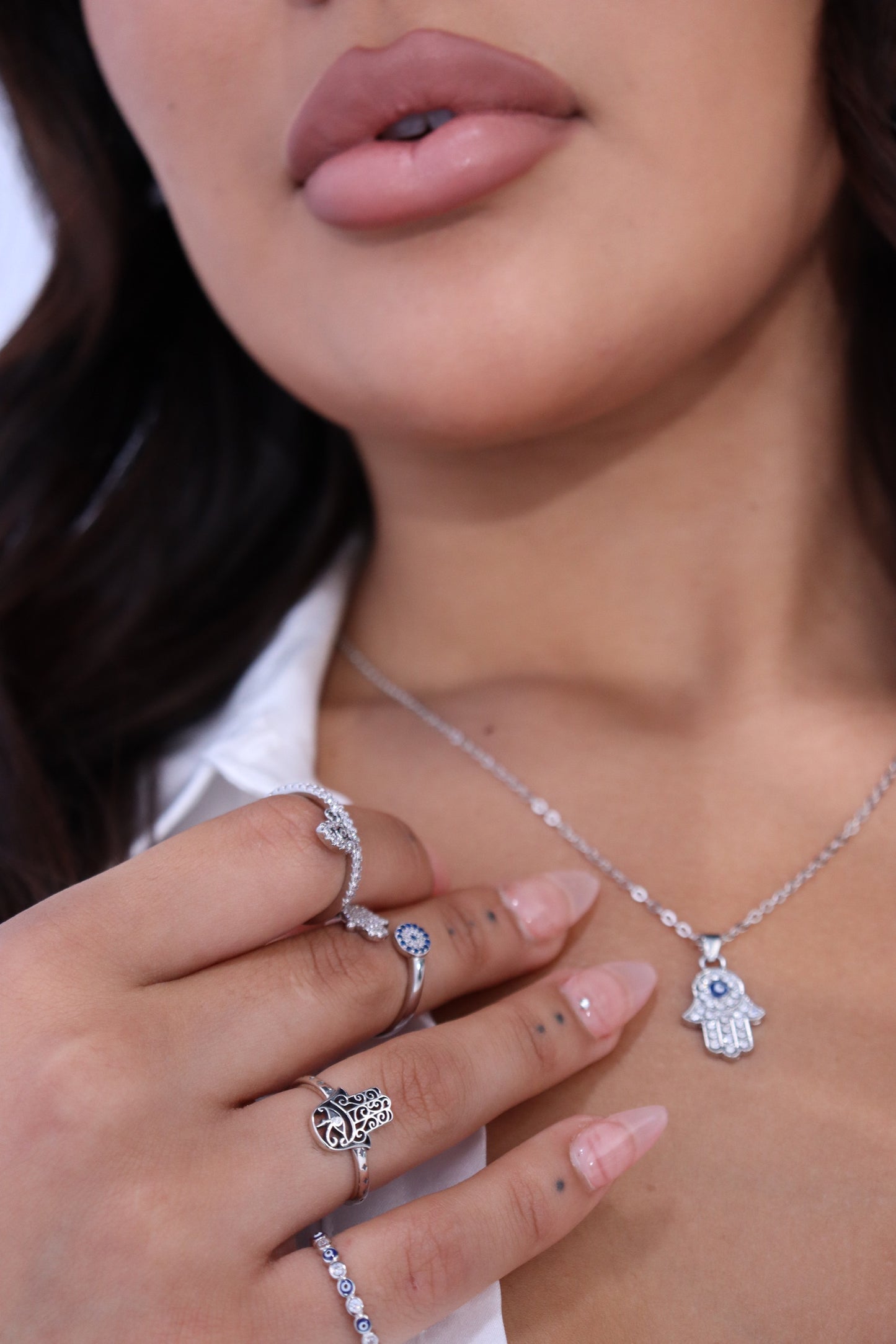 925 Sterling Silver - Hamsa Hand Ring