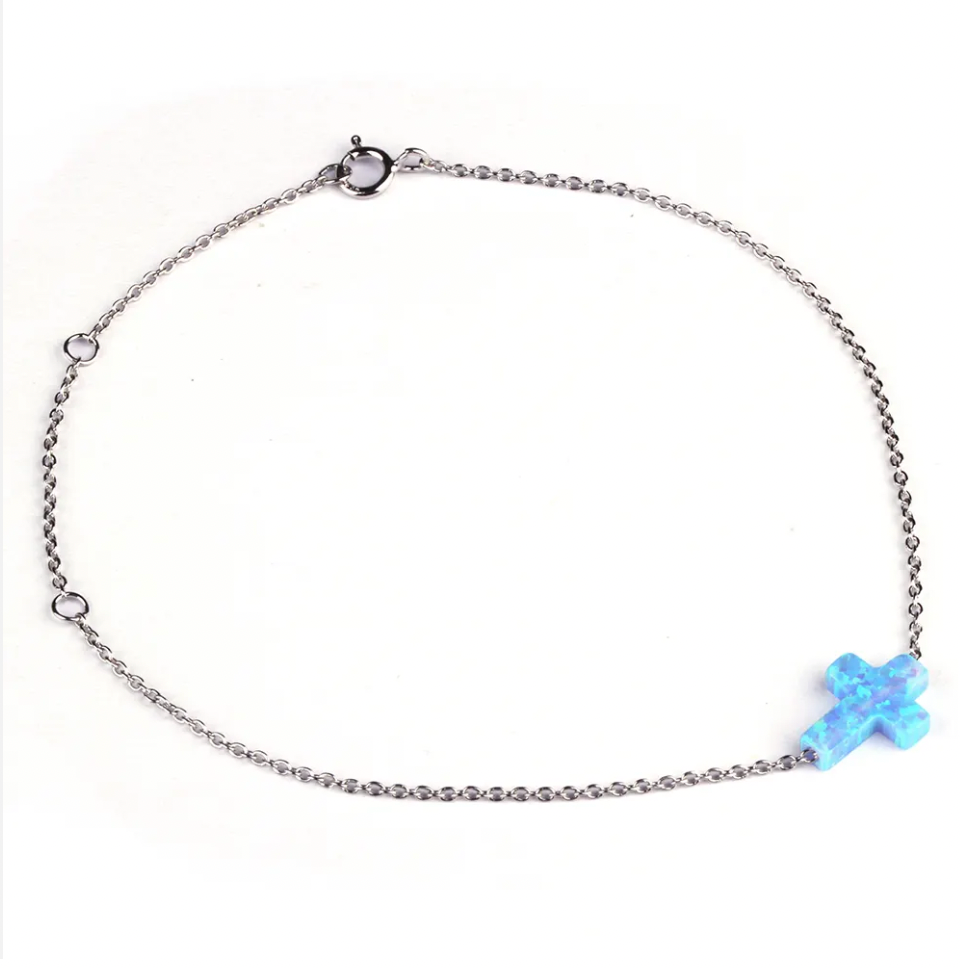 Opal Cross Chain Bracelets