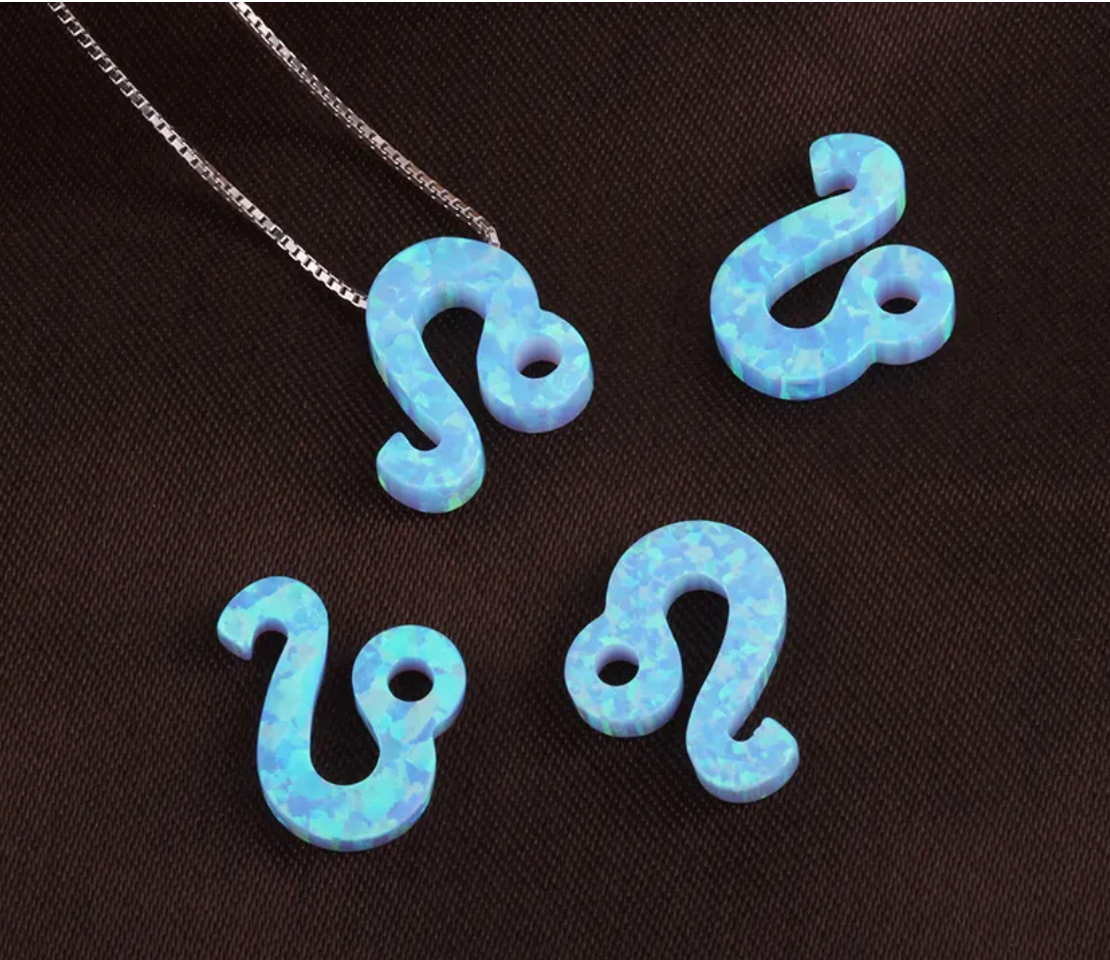Blue Opal Zodiac Sign Necklaces