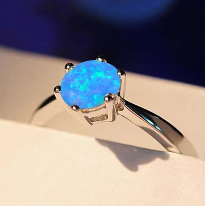 Cubic Zirconia - Opal Circle Ring