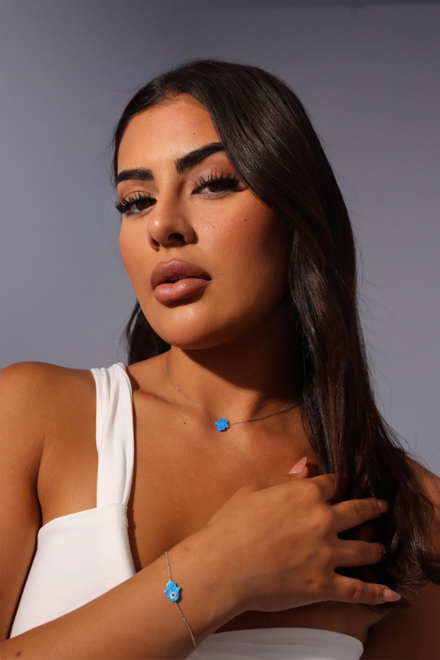 Opal Hamsa Hand Necklaces