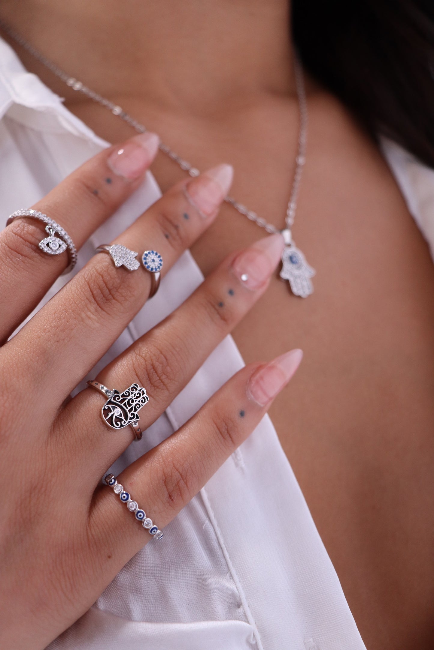 925 Sterling Silver - Hamsa Hand Ring