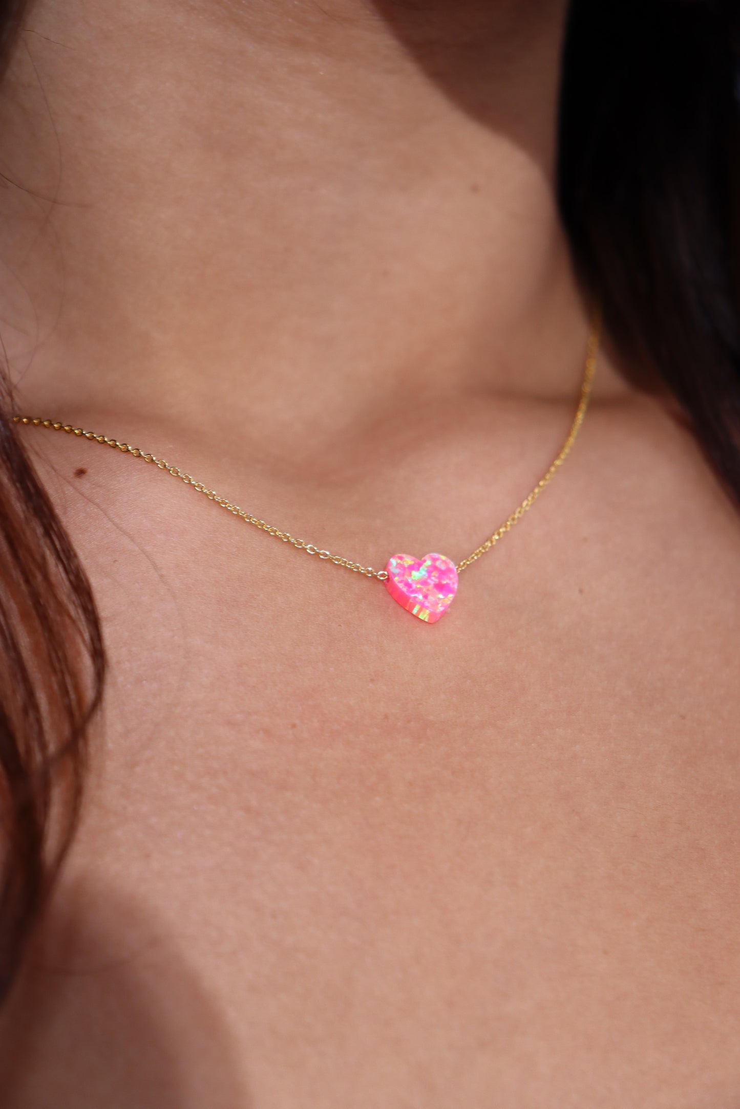 Opal Heart Necklaces