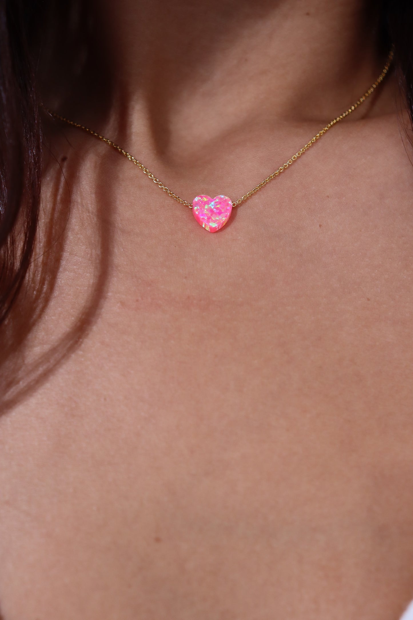 Opal Heart Necklaces