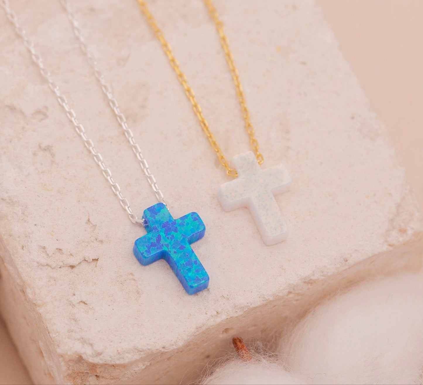 Opal Cross Necklaces