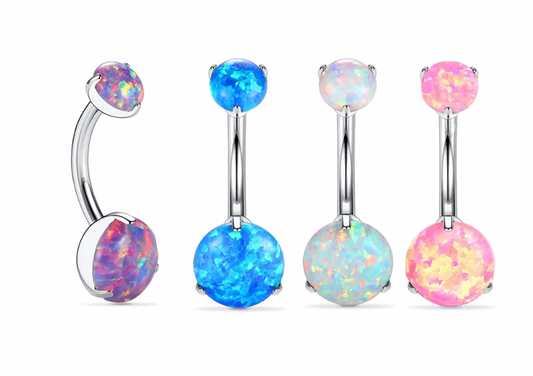 G23 Titanium Opal Belly Piercings