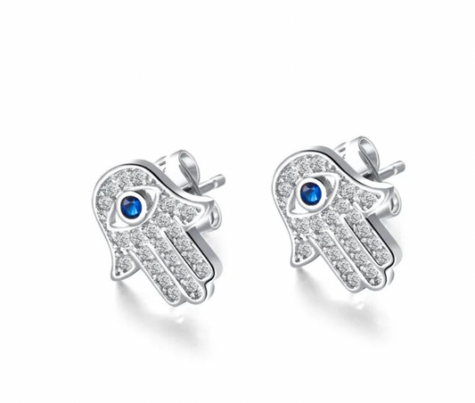 18k Plated Copper - Hamsa Hand Earrings