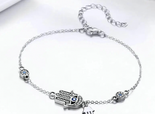 925 Sterling Silver - Hamsa Hand Bracelet