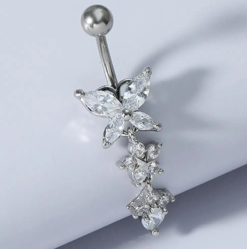 Cubic Zirconia - Butterfly Belly Piercing