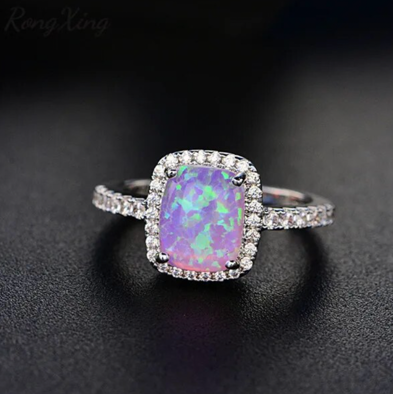 925 Sterling Silver - Cushion-Cut Diamond Rings