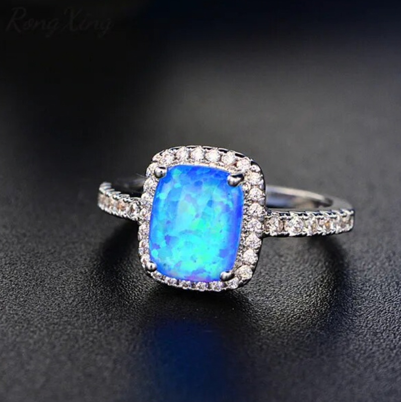925 Sterling Silver - Cushion-Cut Diamond Rings