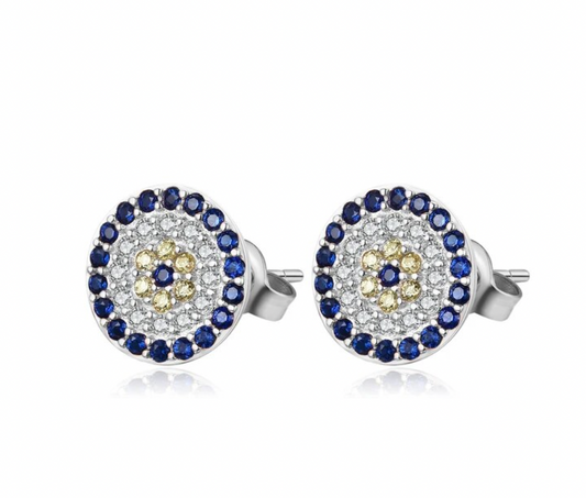 925 Sterling Silver - Large Evil Eye Earrings