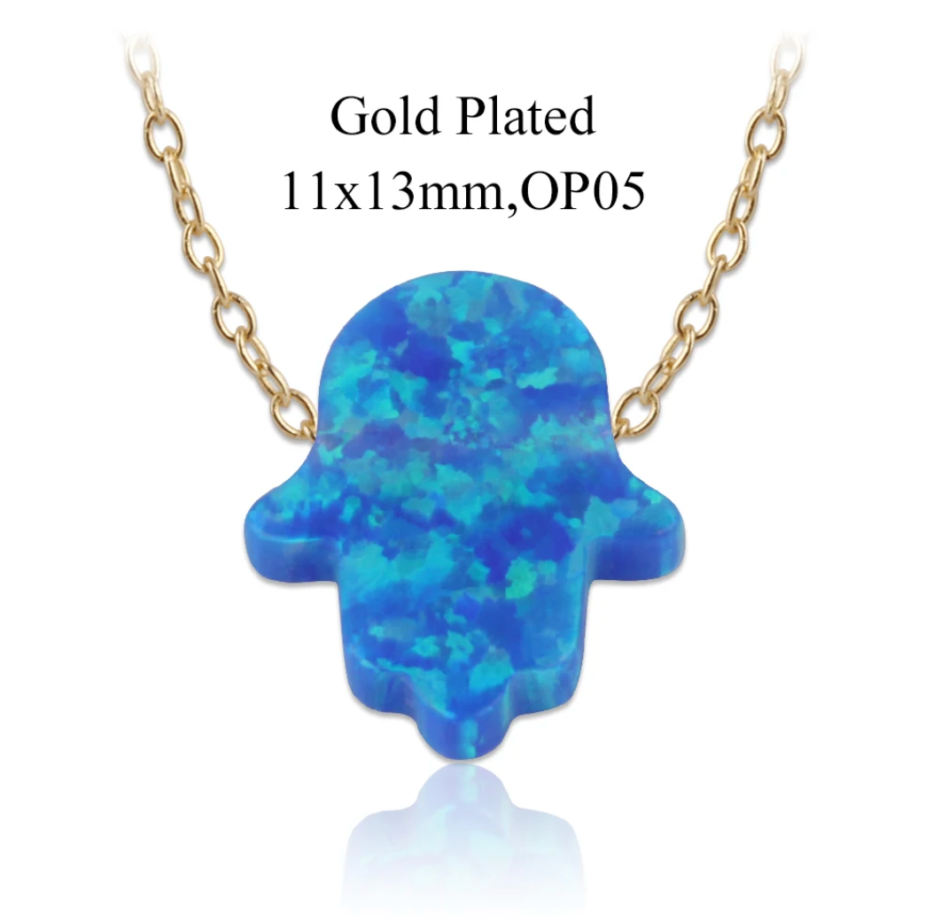 Hamsa hand necklace opal clearance