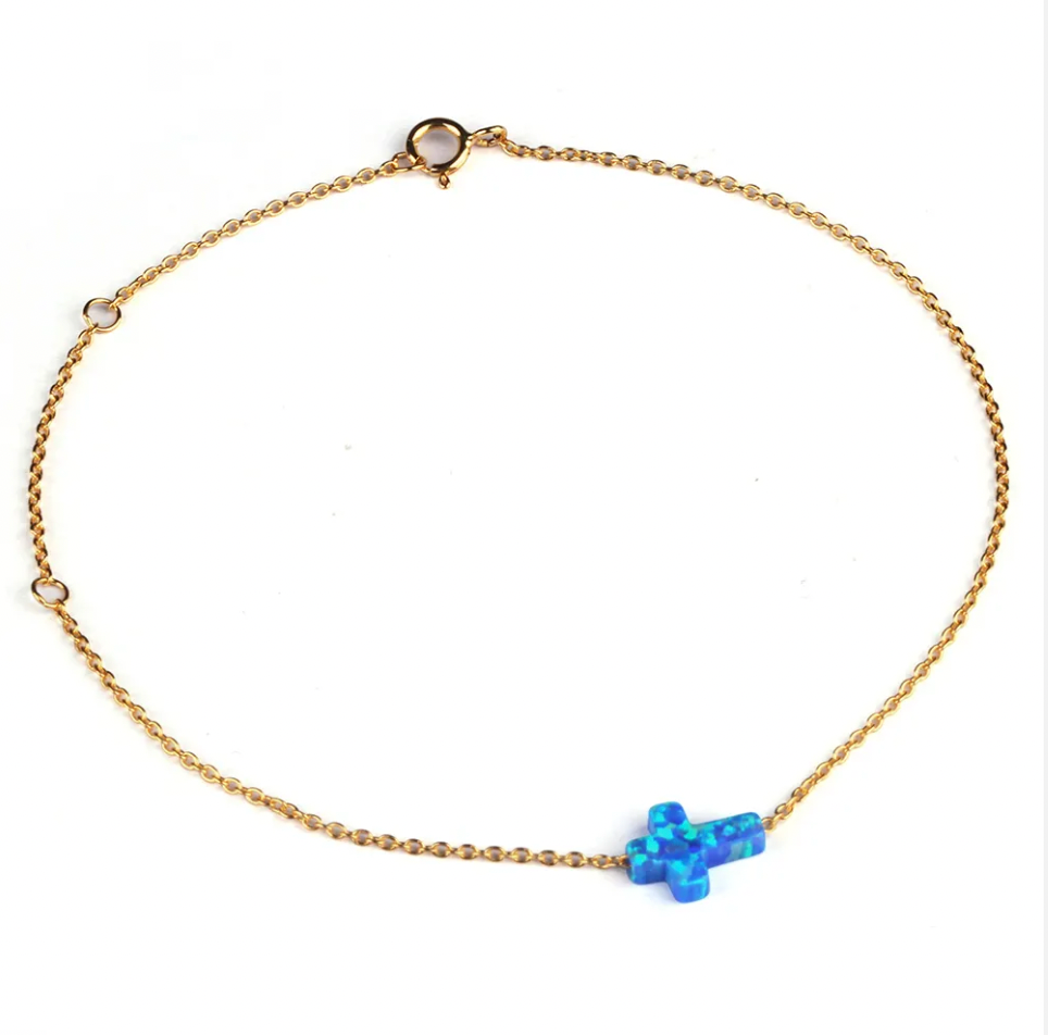 Opal Cross Chain Bracelets
