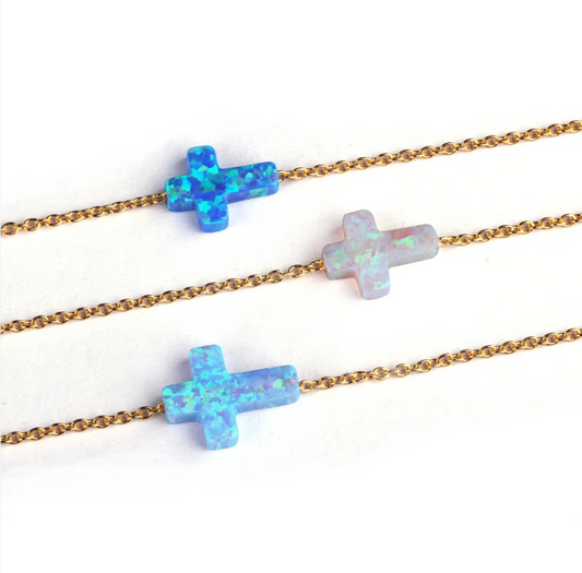 Opal Cross Chain Bracelets