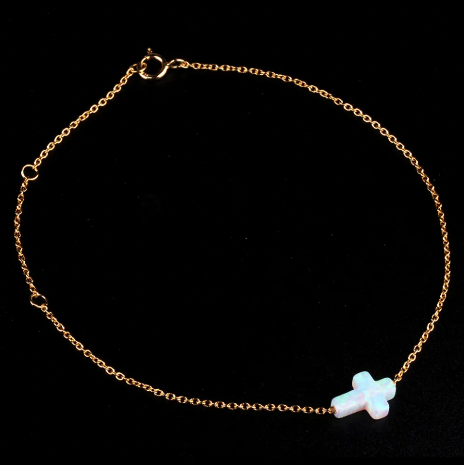 Opal Cross Chain Bracelets