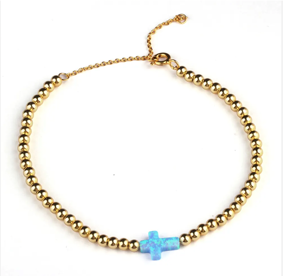 Opal Cross Beaded SET