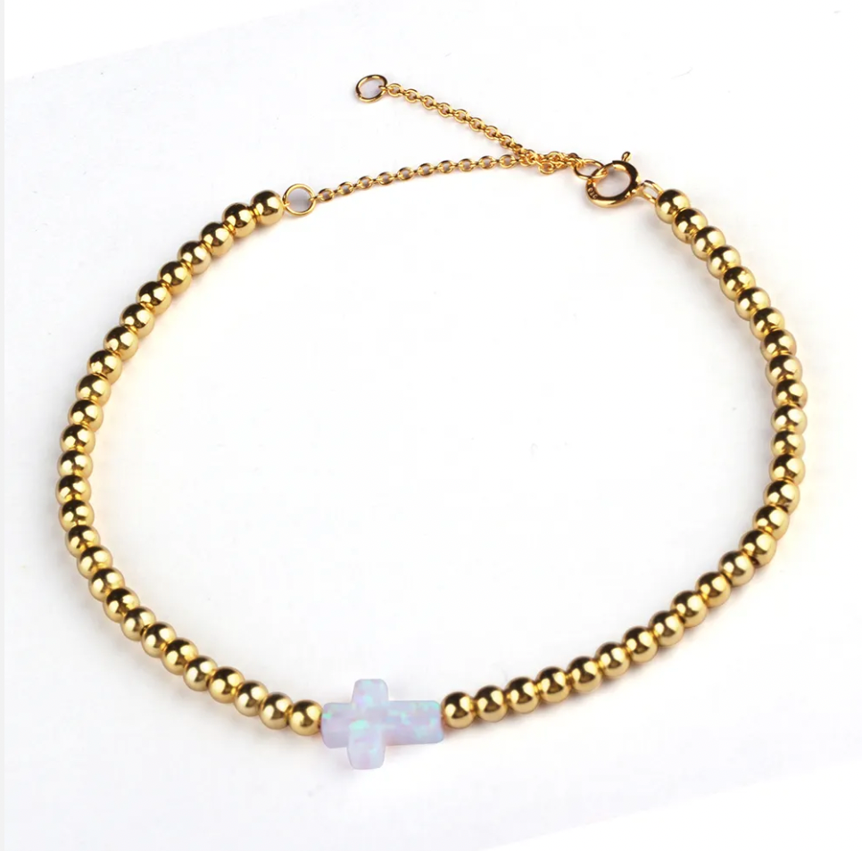 Opal Cross Beaded SET