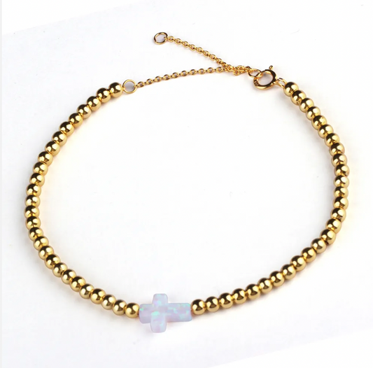 Opal Cross Beaded Bracelets