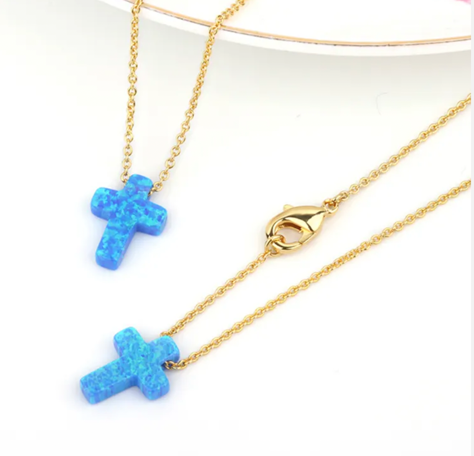 Opal Cross Necklaces