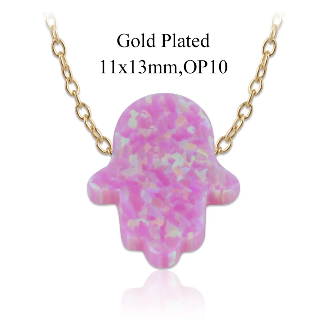 Opal Hamsa Hand Necklaces