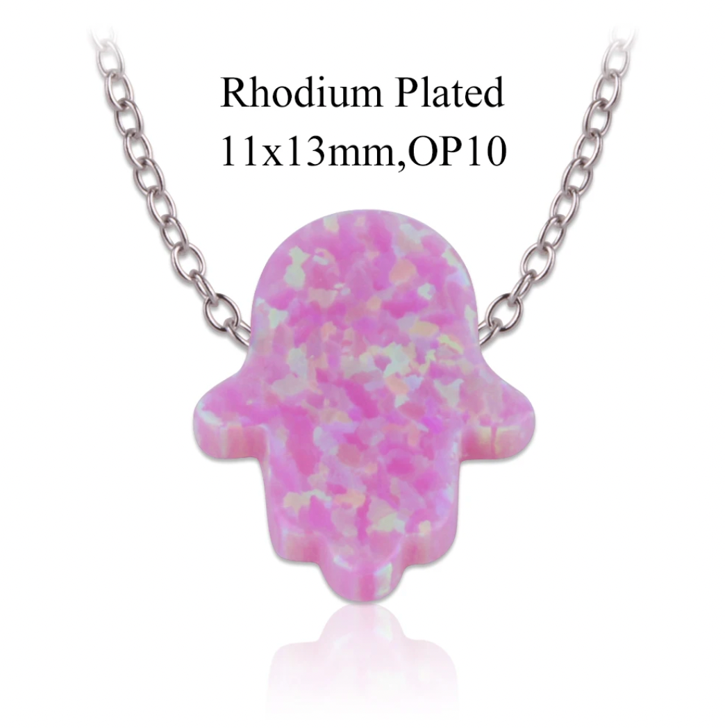 Opal Hamsa Hand Necklaces
