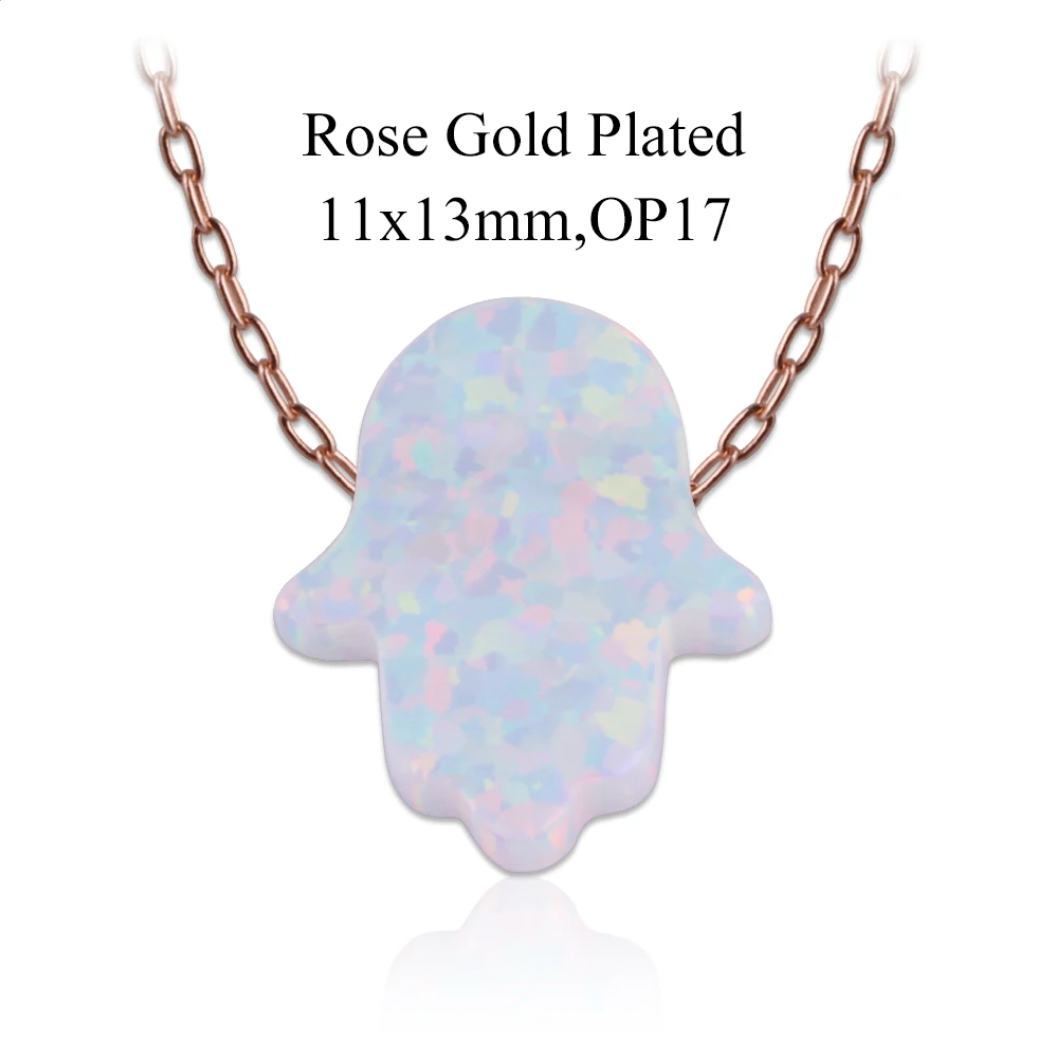 Opal Hamsa Hand Necklaces