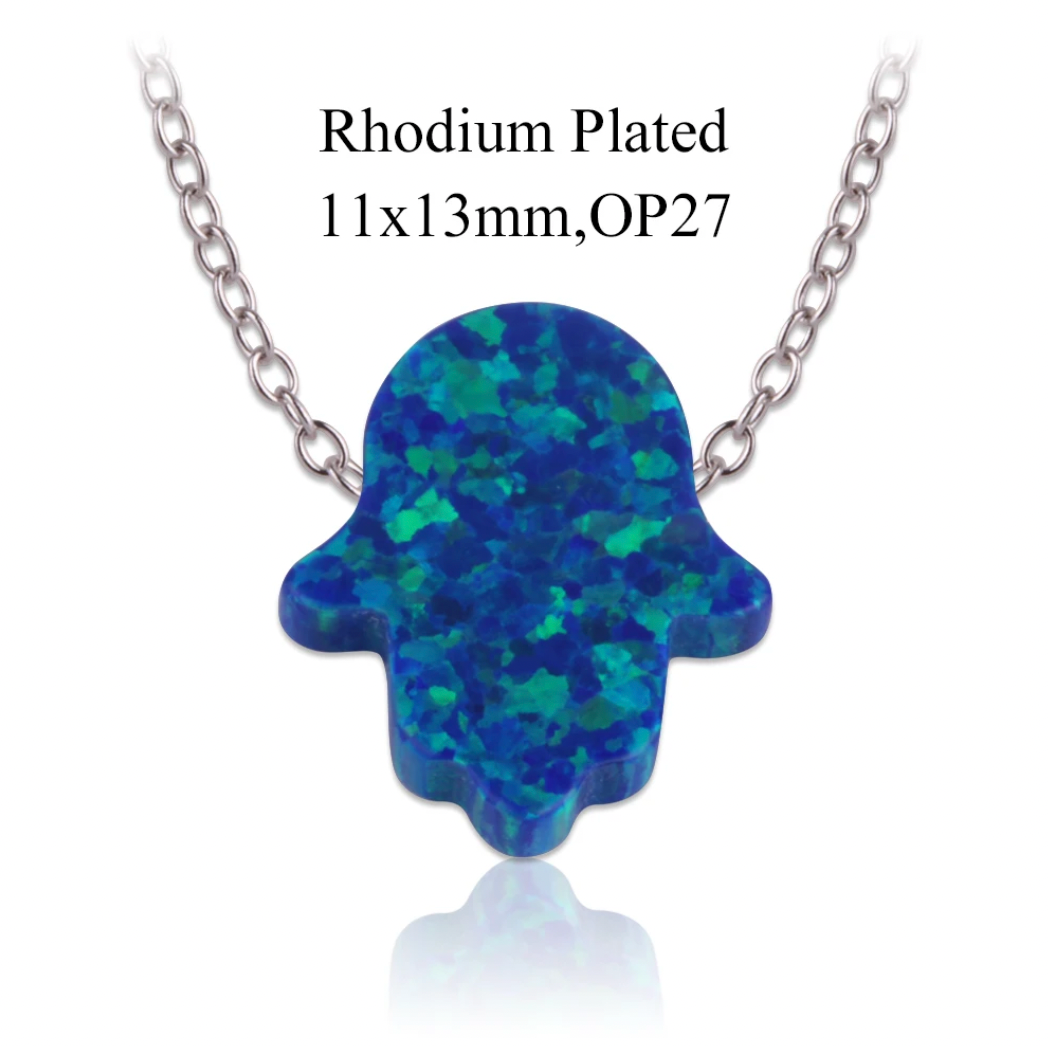 Opal Hamsa Hand Necklaces