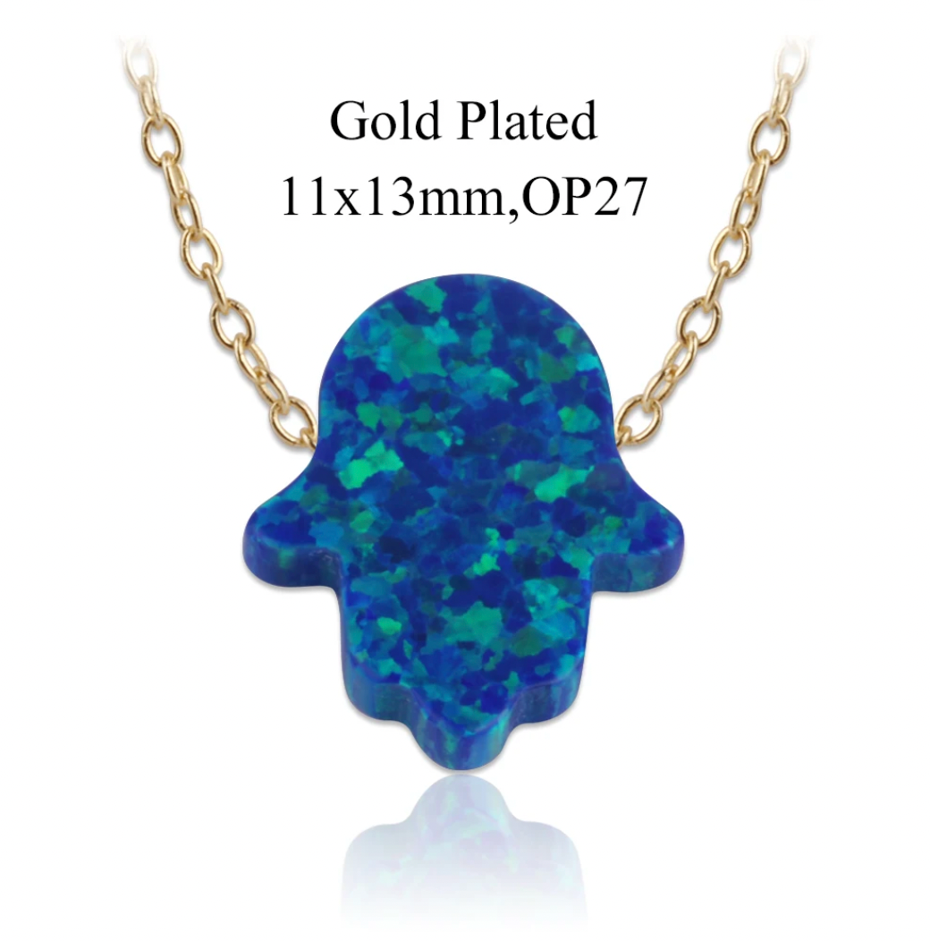 Opal Hamsa Hand Necklaces