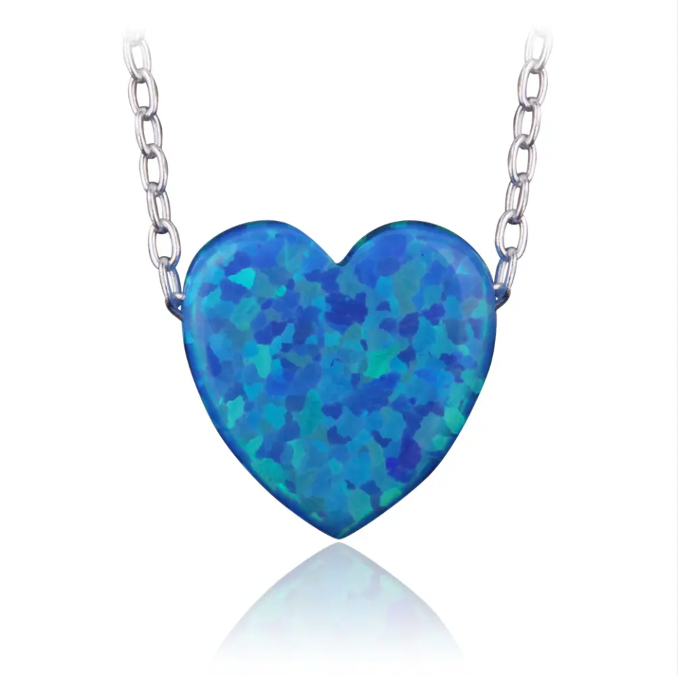 Opal Heart Necklaces