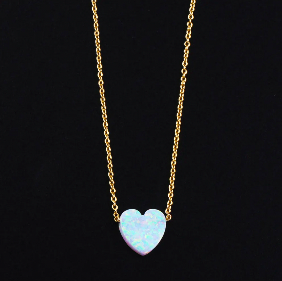 Opal Heart Necklaces