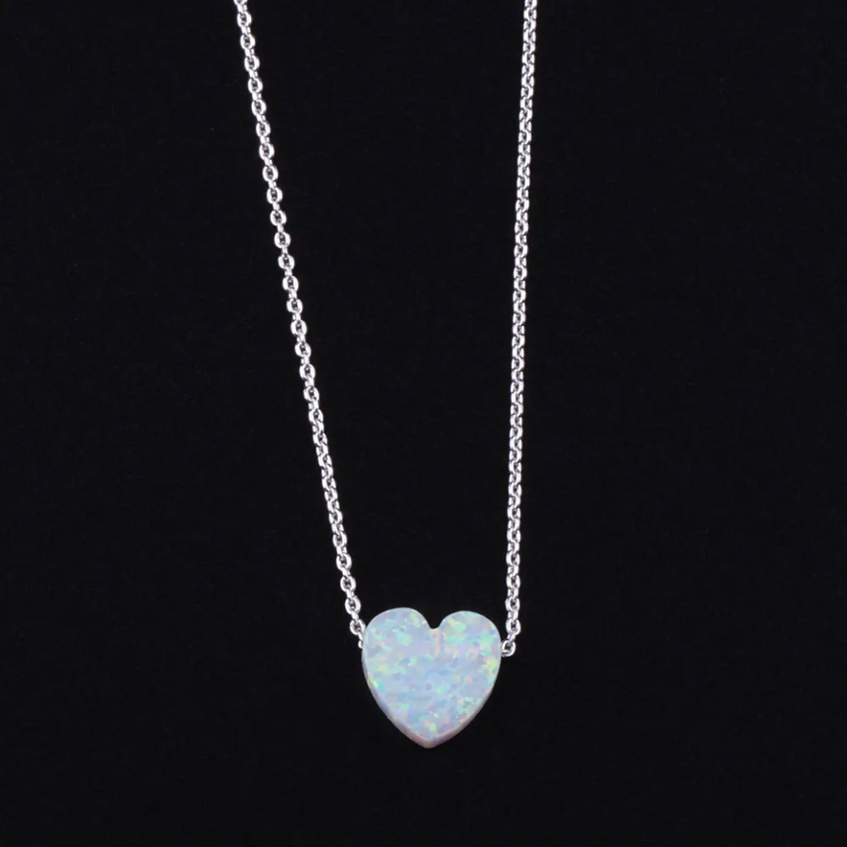 Opal Heart Necklaces