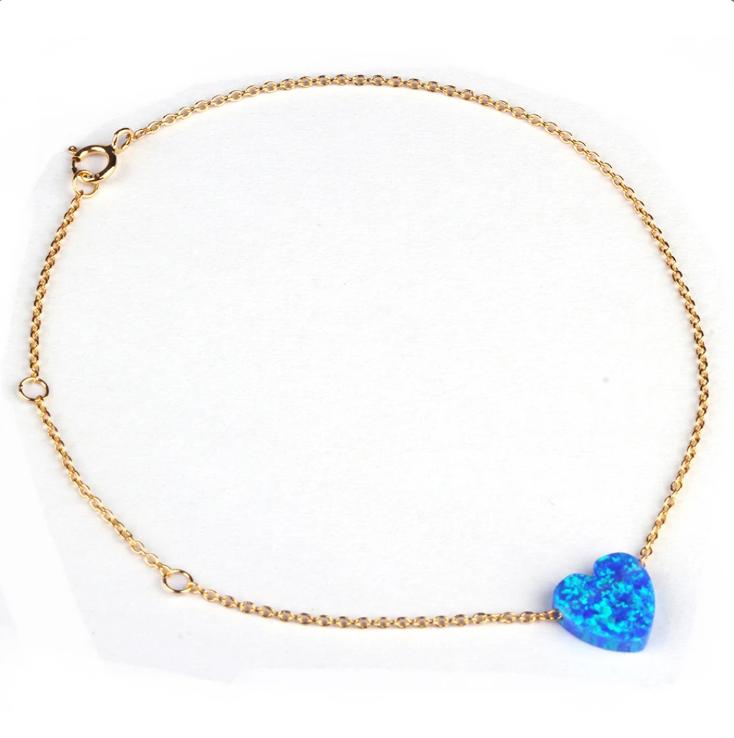 Opal Heart Chain Bracelets