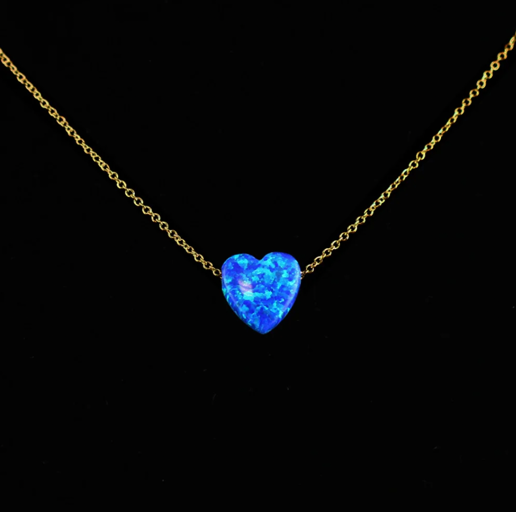 Opal Heart Necklaces