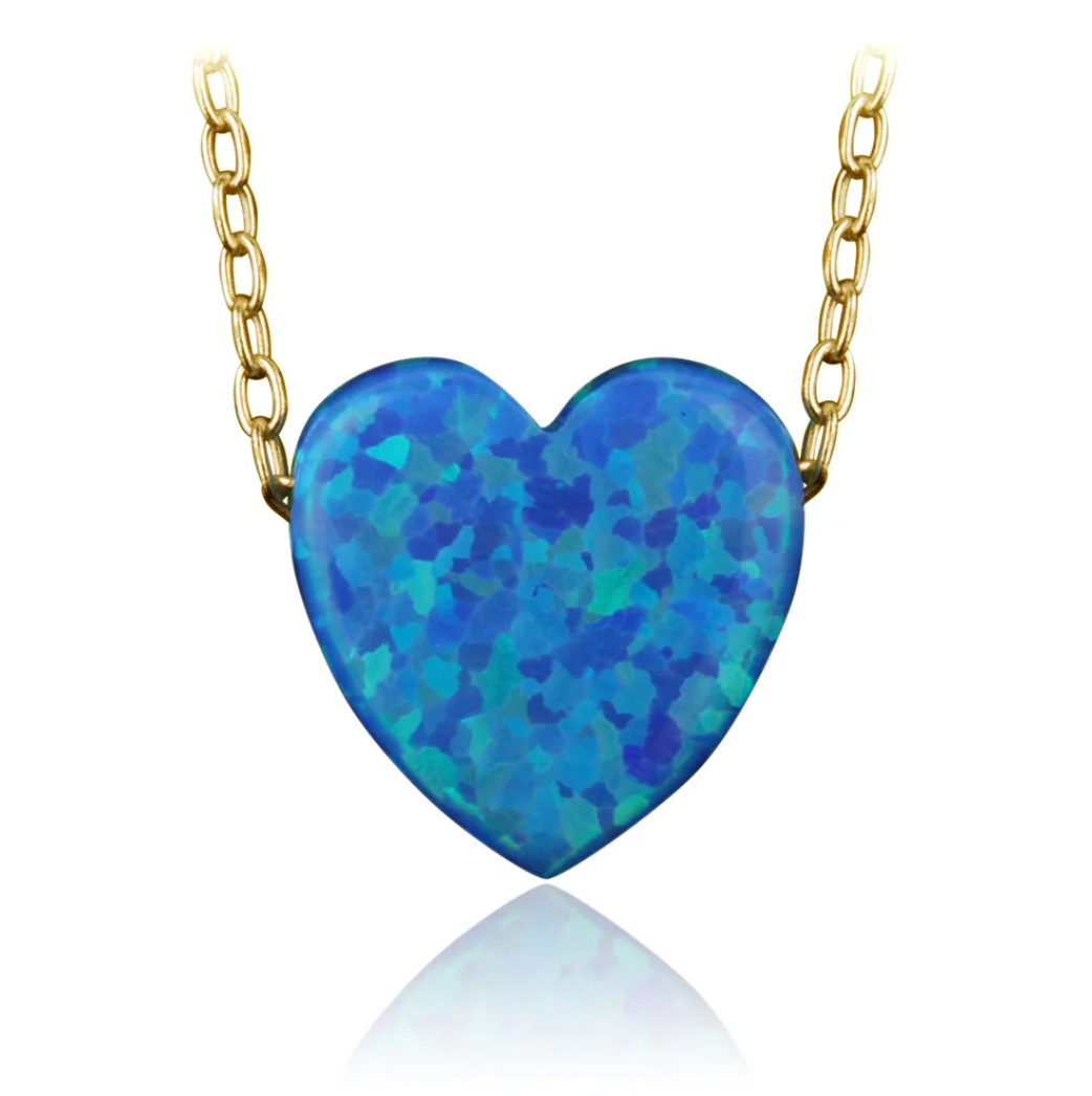 Opal Heart Necklaces