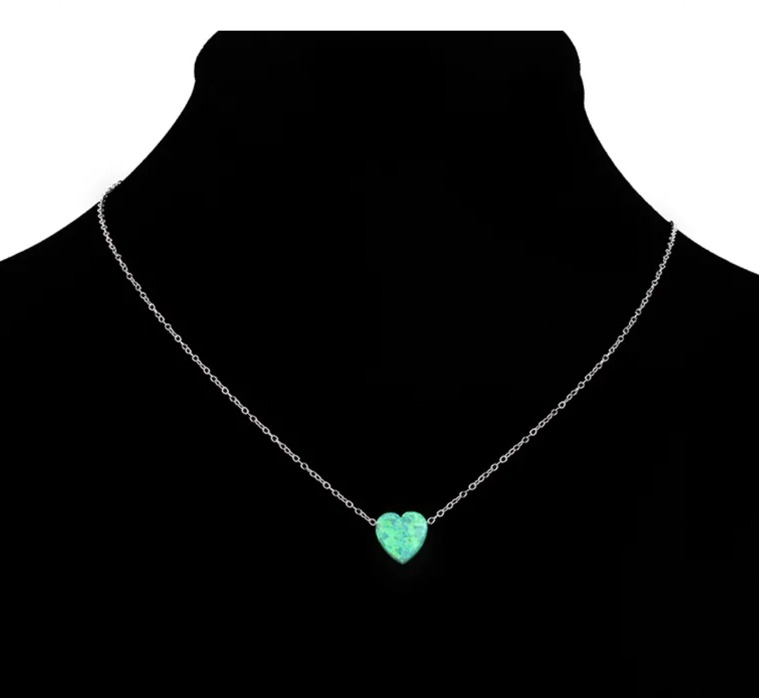 Opal Heart Necklaces