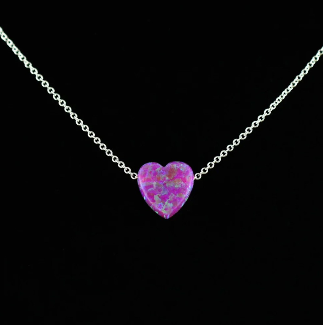 Opal Heart Necklaces