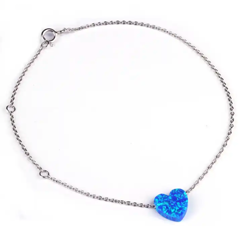 Opal Heart Chain Bracelets